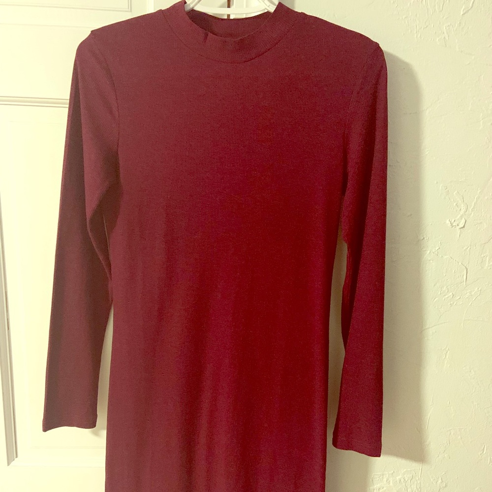 Burgundy H&M midi dress-like new